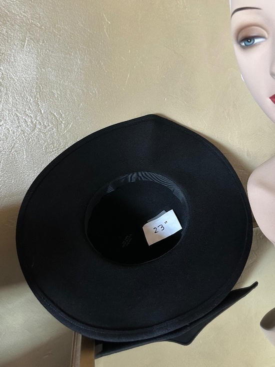 UPSCALE 1940s\' BLACK FELT WIDE BRIM HAT + OSTRICH FEATHERS & RHINESTONE main image 9
